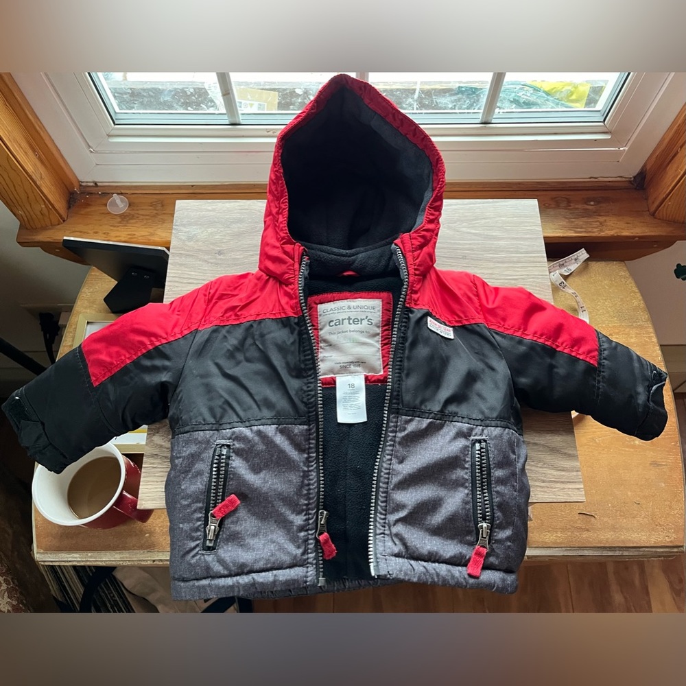 Carter’s 18 Months Classic and Unique Snow Jacket Red Black Gray Adventure Gear